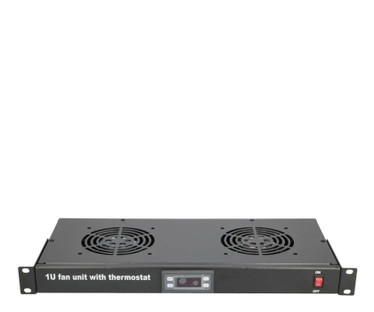 Akcesorium do szafy RACK ExtraLink  Panel wentylacyjny 19" 1U 2 wiatraki z termostatem (czarna)